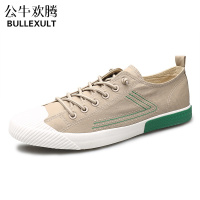 公牛欢腾男鞋2021年新款春季男士帆布鞋韩版潮流百搭休闲老北京布鞋板鞋男