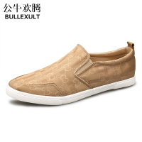 公牛欢腾2021年新款春季潮鞋男士帆布鞋韩版休闲百搭懒人一脚蹬春秋板鞋男