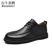公牛欢腾2021夏季皮鞋男士商务正装英伦春秋休闲鞋子男潮鞋真皮男鞋春季青少年