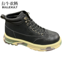 公牛欢腾中帮男士马丁靴2021新款秋季厚底工装靴复古英伦风机车鞋潮男短靴