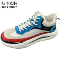 公牛欢腾男鞋2021新款秋季厚底老爹鞋潮流韩版增高运动休闲板鞋男士松糕鞋