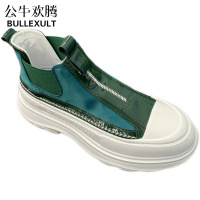 公牛欢腾男鞋2021新款秋季透气布鞋厚底休闲增高运动鞋懒人一脚蹬松糕鞋男