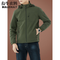公牛欢腾2021工装外套男士秋季上衣春秋款夹克秋装年新款冲锋衣休闲夹克衫