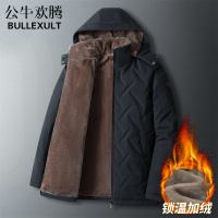 公牛欢腾2021棉衣男士羊羔绒外套男中年大码工装棉服男冬季加绒加厚棉袄男爸爸