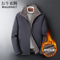 公牛欢腾2021爸爸冬装外套加绒加厚冬季中年男士棉服宽松羊羔绒中老年人棉衣男