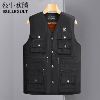 公牛欢腾2021秋冬装中老年马甲男加绒加厚保暖内衣背心爸爸装中年男士坎肩毛衣