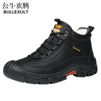 公牛欢腾2021冬季男士棉鞋加厚羊毛运动休闲加绒保暖鞋子户外雪地防滑高帮皮鞋