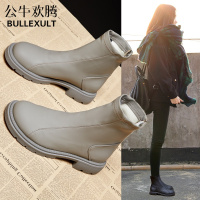 公牛欢腾2021马丁靴女春秋单靴年新款时尚英伦风瘦瘦靴子秋季秋冬款短靴潮