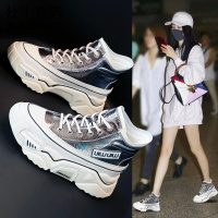 公牛欢腾2021运动鞋女ins潮年秋季新款高帮休闲鞋厚底松糕鞋内增高小白鞋