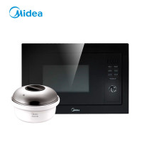 美的(Midea)嵌入式微波炉 AG925BVE-NS 25升 光波微波微电脑式智能温控 转盘式 炫黑升级版 烧烤组合