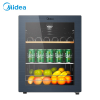 美的(Midea)家用66L/升恒温红酒柜冰吧冷藏雪茄酒柜玻璃冰柜 JC-66GM(E)(冰川银)
