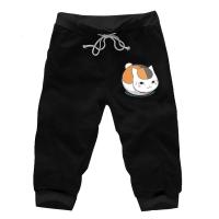 夏目友人帐零食猫咪黑色七分短裤动漫男女休闲运动沙滩裤