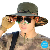 钓鱼帽防晒渔夫帽户外登上骑行帽迷彩可折叠拆卸遮阳沙滩帽奔尼帽速干透气