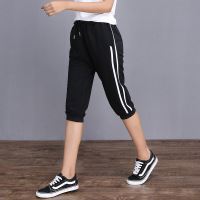 运动七分裤女夏新款韩版宽松薄款7分中裤休闲哈伦短裤