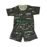 虎斑体能训练服虎斑迷彩短袖迷彩服军迷T恤男特种速干T恤夏季圆领体能服T恤户外运动服