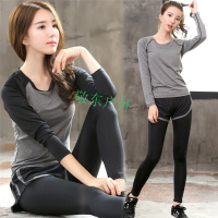瑜伽服套装秋冬季健身服运动两件套女士显瘦速干跑步长袖假两件