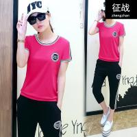 休闲套装女夏2018新款幼儿园服学生团队服短袖七分裤运动服两件套