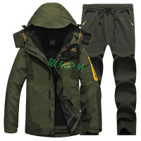 户外秋冬季冲锋衣男三合一两件套衣裤套装可拆卸防水登山服女潮牌