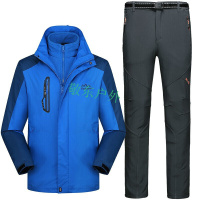冲锋衣裤套装男女户外三合一加绒加厚保暖情侣款防风防水内胆抓绒衣登山服