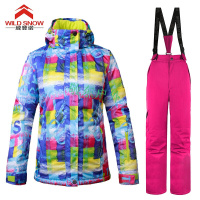 滑雪服户外双单板冬季加厚成人滑雪上衣滑雪裤棉服男女套装