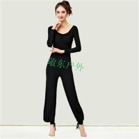 瑜伽服套装女2017新款莫代尔健身瑜珈宽松运动舞蹈带胸垫秋冬