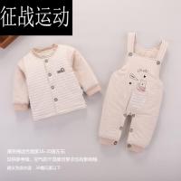 宝宝秋冬装女男背带裤套装婴儿衣服加棉衣保暖幼儿小童洋气外套