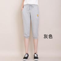运动七分裤女夏礼貌笑脸新款韩版宽松薄款7分中裤休闲哈伦短裤