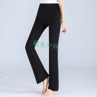 夏季舞蹈裤子女宽松直筒微喇莫代尔健美形体练功瑜伽服装长裤网红健身裤运动裤女款韩版原宿百搭黑色KW713直筒喇叭裤