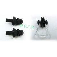 游泳耳塞鼻夹套装 防水硅胶材质呛水耳朵鼻子进水柔软舒适 颜色随机货