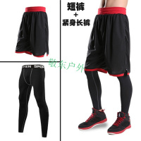 篮球丝袜运动护具装备跑步紧身裤速干裤训练七分裤护腿裤袜加长男