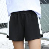 女短裤松紧腰大码女装运动短裤女夏宽松韩版休闲瑜伽短裤女夏黑色