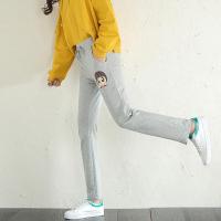 春款休闲运动裤女松紧腰抽绳绑带收口小脚卫裤女棉质薄款长裤