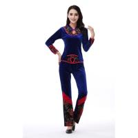 广场舞服装金丝绒套装秋冬妈妈气质套装中老年显瘦运动跳舞衣SN9367