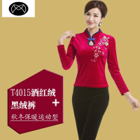 广场舞服装套装秋冬金丝绒裙裤舞蹈跳舞衣服两件套女SN940911.1