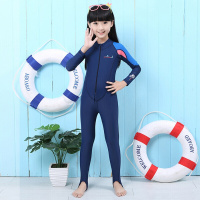 儿童连体泳衣防晒长袖保暖游泳衣男童水母服儿童泳衣女孩