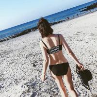 泳衣女分体三件套性感小胸聚拢遮肚显瘦比基尼保守温泉游泳装星星