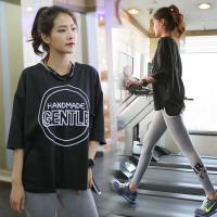 瑜伽服套装女2017新款跑步吸汗短袖宽松运动上衣速干长裤健身服