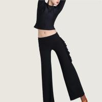 运动户外拉丁舞服摩登舞服女练功服下装广场舞服裤子黑色裤子
