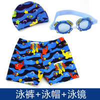 儿童泳裤男童小童幼儿小宝宝中大童温泉泳装泳帽泳镜儿童游泳裤