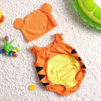 小宝宝泳衣男2岁婴幼儿可爱连体0-1岁游泳衣夏季速干3温泉桔小老虎