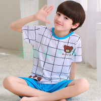 男童夏天睡衣短袖棉可爱卡通小男孩家居服夏季薄款中大童儿童装