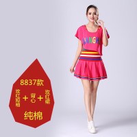 2018广场舞服装新款长短袖裙裤子舞蹈运动健身演出套装女夏