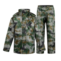 新款徒步旅行探险迷彩雨衣雨裤套装男女分体式徒步户外雨衣加厚防水钓鱼摩托车骑行雨衣服饰07迷彩分体雨衣