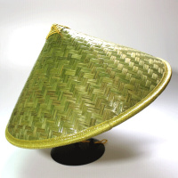 青皮竹编织斗笠大沿农民帽旅游防雨防晒帽子钓鱼遮阳帽舞蹈 青皮斗笠 直径43cm左右 M(56-58cm)