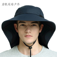 渔夫帽户外男钓鱼晃眼遮阳帽露营野钓沙滩大头帽田野农作单色透气牛仔帽