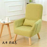 单人沙哺乳椅孕妇喂奶椅折叠懒人椅迷你小沙休闲靠背椅大号果绿色亚麻布