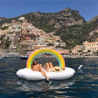 彩虹岛水上浮床浮排气垫充气水上漂浮躺椅游泳圈