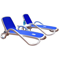 户外躺椅沙滩椅室外泳池躺床阳台庭院休闲藤编塑料折叠躺床