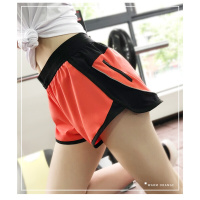 运动短裤女夏季速干透气防走光假两件宽松健身房跑步专业瑜伽裤