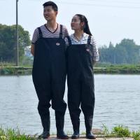 下水裤连体钓鱼裤防水衣服连体下水雨裤皮叉捕鱼钓鱼渔裤背带